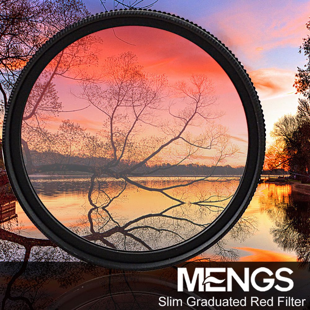 Mengsphoto Mengs Mm Graduated Red Lens Filter With Aluminum Frame For Canon Nikon Sony Fuji