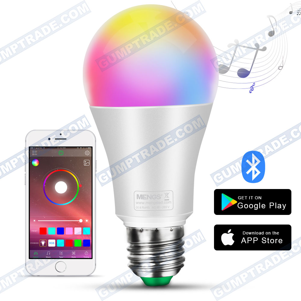 MENGS E27 10W=80W LED Lampe RGB mit Bluetooth APP Smart ...