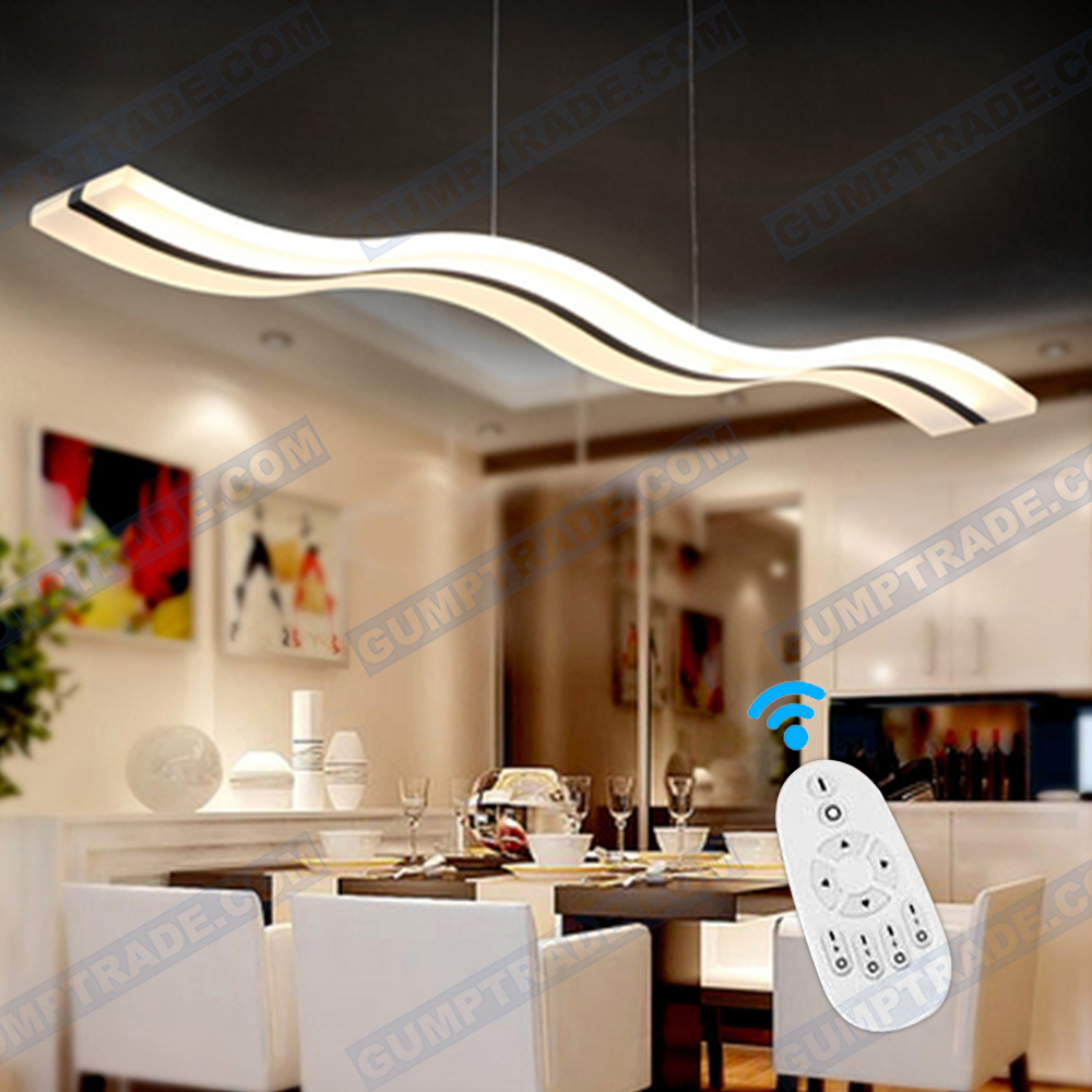 36W LED Pendelleuchte Wellig Hängelampe eBay Esszimmer Schwarz Dimmbar | Kronleuchter