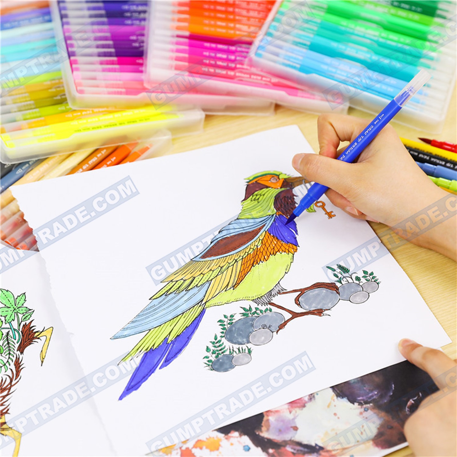 Pinselstifte Set 100 Farben Marker Set Aquarell Kalligraphie Doppelspitze NEU